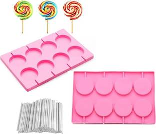Husaini Mart Silicone Chocolate Mould Skytail 8 Cavity Lollipop Silicone Mould with 20 Sticks for Hard Candy Jelly Chocolate Cake Pops Ice Cream Ice Cubes Gummy Cookie DIY Handmade Snacks Dessert Party Birthday Sweet Treats Baking Mold