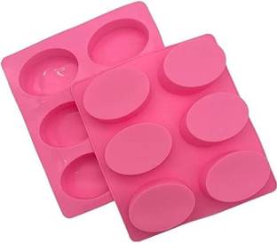 Arxon Silicone Chocolate Mould Silicone Chocolate Mould Silicone Tart/Pie Mould Oval Shape Silicone Soap Molds with 6 Cavities Multicolor 100gm