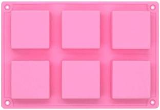 ADMONITION Silicone Cake Mould 6 Cavity Silicone Soap Molds Square Bar Silicone Molds for Soap Curved Edges for Soap Making mould