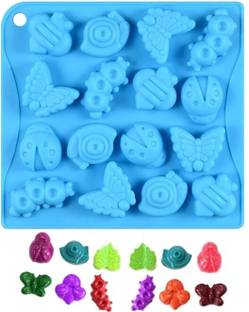 Husaini Mart Silicone Chocolate Mould Skytail 16 Cavity Insect Silicone Mould Butterfly Snail Ladybug Bee Bug Chocolate Candy Mold Insects Crayon Wax Melt Mini Soap Mould Ice Cube Tray DIY Jelly Chocolate Muffin Baking Biscuit, Cookie