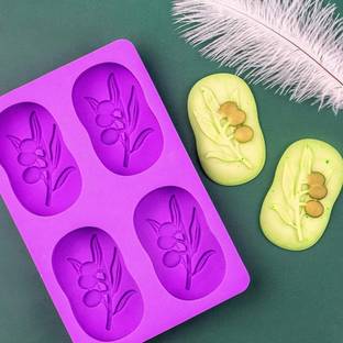 Redsky Silicone Cake Mould Flexible Ergo Olive Tree Lotion Bar Bath Soap Silicone Mold Making Supplies,Multicolor