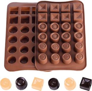 BAKEMO Silicone Chocolate Mould Silicone Chocolate Mould for Chocolate Making, Cake Pastrey Decorative Mold, Candy Mold, Ice Cream/Jelly Chocolate Moulds for Cake Decoration Soap Arts | Bakeware Cake Tools