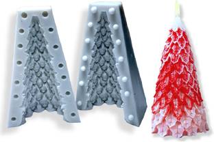 CraftialCurve Silicone Fondant & Gum paste Mould Christmas Tree Candle Mold