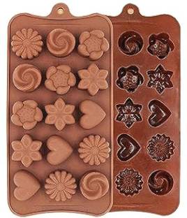 Ality Silicone Chocolate Mould 15 cavity Chocolate Silicon Mould, Random Design Chocolate Mould for Baking Making Chocolates