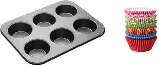 V Bright Carbon Steel Cupcake/Muffin Mould 6