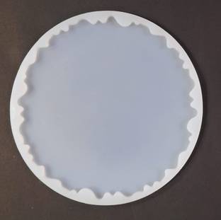 Ditya Crafts Silicone Fondant & Gum paste Mould 8 Inch Agate Round Silicone Resin Mold for Photo Frame