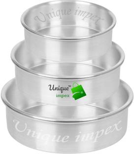 Unique Impex Aluminium Cake Mould Round / Cake pan + cake mould for microwave