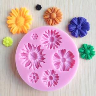 HE Retail Supplies Silicone Fondant & Gum paste Mould 6 3D Flower Silicone Mould