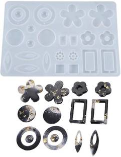 BAKEMO Silicone Cake Mould Resin Jewellery Silicone Molds Earring Resin Casting Crafts, DIY Resin Jewellery Pendant