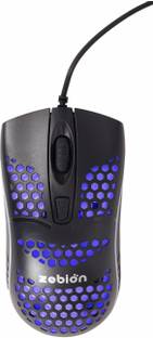 zebion Jazzy Gaming Mouse with RGB Light, Adjustable DPI 800/1000/1800, Wired Ambidextrous Optical  Gaming Mouse