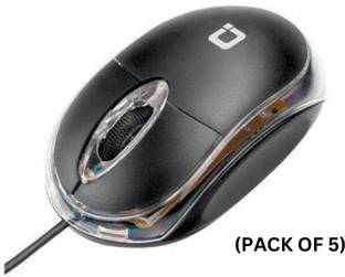 EXPERTRONICS USB Wired Mouse Red LED Light Compact & Ergonomic Design (Pack Of 5) Wired Ambidextrous Optical Mouse