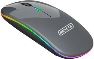 आर के मैक्स Wireless 2.4G + Bluetooth 5.2 RGB Light Type C Charging Port Rechargeable Mouse, वायरलेस Optical  गेमिंग माउस