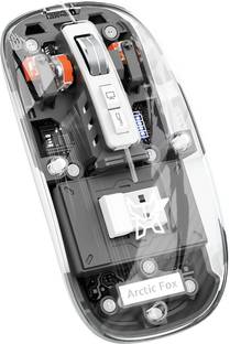 Arctic Fox Pureview Transparent Wireless and Bluetooth Rechargeable Mouse Wireless Optical  Gaming Mouse  with Bluetooth