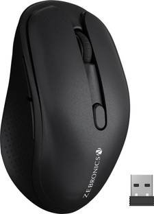 ZEBRONICS Zeb-Charm, Wireless Mouse, Mode Switch Button, (Metallic Black) Wireless Ambidextrous Optical Mouse  with Bluetooth