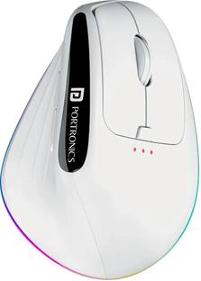 Portronics Toad Ergo 3 Ergonomic Wireless Mouse, RGB, 2400 DPI, BT & 2.4GHz, Rechargeable Wireless Right Handed Optical Mouse  with Bluetooth