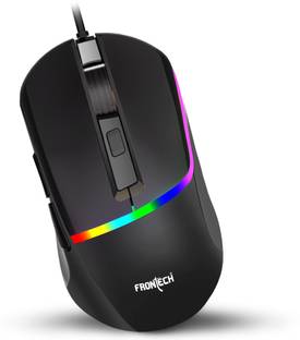 Frontech MS-0104 | 6 Key Rainbow RGB Backlit Effect | 7 LED Lighting| 7200 DPI Wired Ergonomic Optical  Gaming Mouse