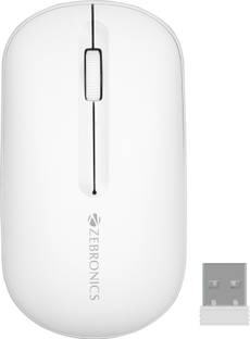 ZEBRONICS Pulse Wireless Ambidextrous Optical Mouse Wireless Mouse, 1200DPI, Dual BT, Multi-Connect, Lightweight Comfort  with Bluetooth