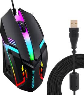 ENTWINO F-1 Gaming Mouse Wired For Computer Braided Wired Ambidextrous Optical  Gaming Mouse