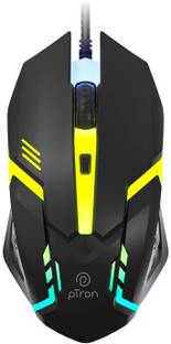 pTron Flick M12 Wired Ambidextrous Optical Mouse w/ DPI Switch, Plug & Play, 4 Buttons, Wired Ambidextrous Optical