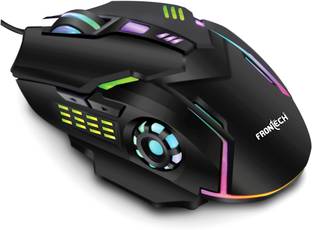 Frontech MS-0050 Wired USB Gaming Mouse |6 Keys |7-Led Color Backlit|Fun Playing| 3600DPI Wired Ambidextrous Optical  Gaming Mouse
