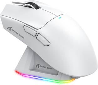 Attack Shark AttackSharkX11White Wireless Ambidextrous Optical  Gaming Mouse  with Bluetooth