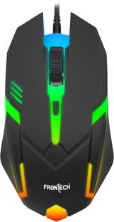 Frontech Wired USB Mouse with 3 Handy Buttons 1500 DPI MS-0067 Wired Ambidextrous Optical Mouse