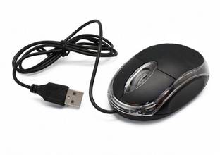 BAMICO Wired USB Optical Mouse with 3 Buttons Wired Ambidextrous Optical Mouse