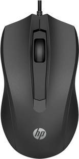 HP 100 Wired Ambidextrous Optical Mouse Ambidextrous, Ergonomic design with 1600 DPI