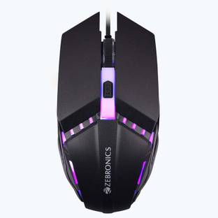 ZEBRONICS ZEB PHERO with DPI Switch, High Precision, Plug & Play, 4 Buttons Wired Ambidextrous Optical  Gaming Mouse