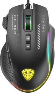 SpinBot Clutch GT900 with 7200 DPI Gaming Sensor and 8 Programmable Buttons RGB Wired Ambidextrous Optical  Gaming Mouse