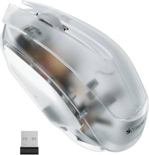 ZEBRONICS ZEB-CLEAR Wireless mouse , Nano receiver,3 Buttons, Transparent Body (WHITE) Wireless Ambidextrous Optical Mouse