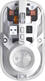 Portronics Toad 8 Transparent Wireless Mouse, Bluetooth + 2.4GHz, Rechargeable, Silent, Wireless Ambidextrous Optical Mouse  with Bluetooth