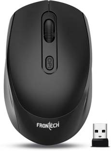 Frontech MS-0073 Wireless Optical Mouse | 1600DPI | USB Nano Receiver | Wireless Ergonomic Optical Mouse