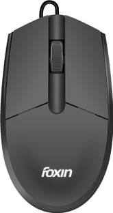 Foxin Glide 1200 DPI Optical Sensor, Plug & Play USB, 1.2M Cable, 3 Buttons, Wired Ambidextrous Optical Mouse