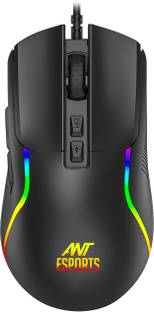 Ant Esports GM380 RGB, 12800 DPI Optical Sensor, 6 Programmable Macros Wired Ambidextrous Optical  Gaming Mouse