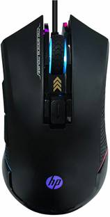 HP G360 / Ergonomic Design,6 buttons, RGB and LED lighting, upto 6200 DPI Wired Ambidextrous Optical  Gaming Mouse