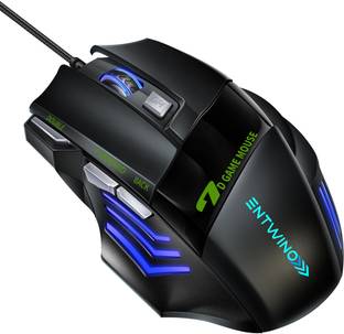 ENTWINO iMiceX7 Gaming Mouse 7 Buttons RGB Light Sports Design For Laptops & PC, Braided Wired Ambidextrous Optical  Gaming Mouse