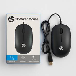 HP 115 / 1600 DPI Optical Tracking, Ambidextrous Wired Ambidextrous Optical Mouse