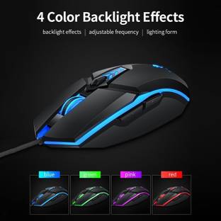 ROQ Mobilegear 6 Buttons 1600 dpi Video Gamer Pro Multi Led Wired Ambidextrous Mechanical  Gaming Mouse