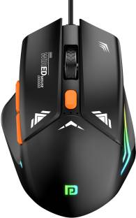 Portronics Vader Gaming Mouse with 6 Buttons, Thumb Support, RGB Lights, Max 6400 DPI Wired Optical  G...