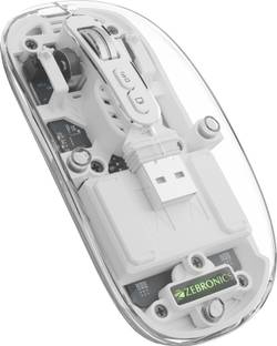 ZEBRONICS Sheer Wireless Ambidextrous Optical Mouse Rechargeable Wireless Mouse, Silent Dual BT, RGB, Transparent Body  with Bluetooth