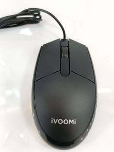 iVoomi Black Mouse Wired Ambidextrous Optical Mouse