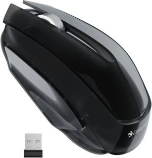 ZEBRONICS ZEB-CLEAR Wireless mouse with Nano receiver,3 Buttons, (DARK GREY) Wireless Optical Mouse