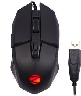 ZEBRONICS Shark Wired Ambidextrous Optical  Gaming Mouse Premium Gaming Mouse, 6400 DPI, 6 Buttons, RGB, High Resolution Sensor