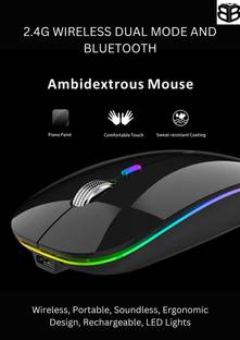 Triple B LED SILENT CLICK & ERGONOMIC DESIGN, Wireless Hybrid  Gaming Mouse  with Bluetooth