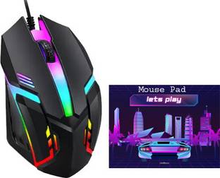 UniBoss RGB Gaming Mouse with Mouse Pad Wired Ambidextrous Optical  Gaming Mouse