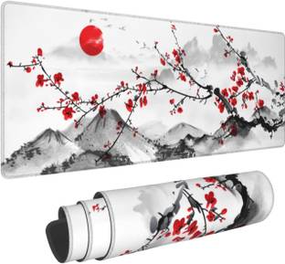 Velvetone Watercolor Cherry Blossom Gaming Mouse Pad 900x400x3mm Large Sakura Desk Mat Non Slip Base Mousepad