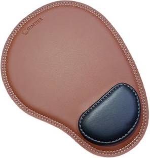 GIMNER Genuine Leather Mouse Pad with Wrist Support ,Ergonomically Designed Non- Slip Velvet Base for Laptop,Computer,Desktop for Home & Office Use (Pack of 1) (Dark Choco Brown) Mousepad