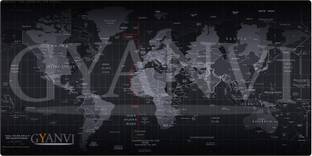 Gyanvi World Map Anti Slip Rubber Gaming Mouse Pad Desk Mat - Computer Laptop 60X30CM Non Slip Base Dual Sided Mousepad