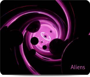 Aliens Gaming Mouse Pad,Precision,Non-Slip Rubber Base, Smooth Cloth Surface,Neon Style Non Slip Base Dual Sided Mousepad
